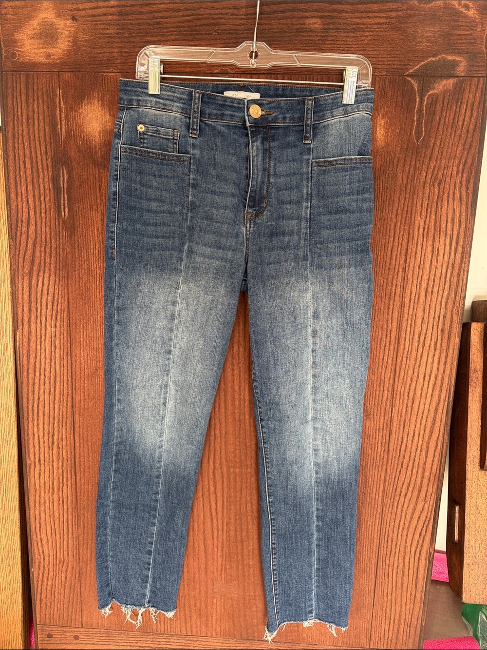 STS Blue Cropped Slim Jeans in Medium Blue Wash